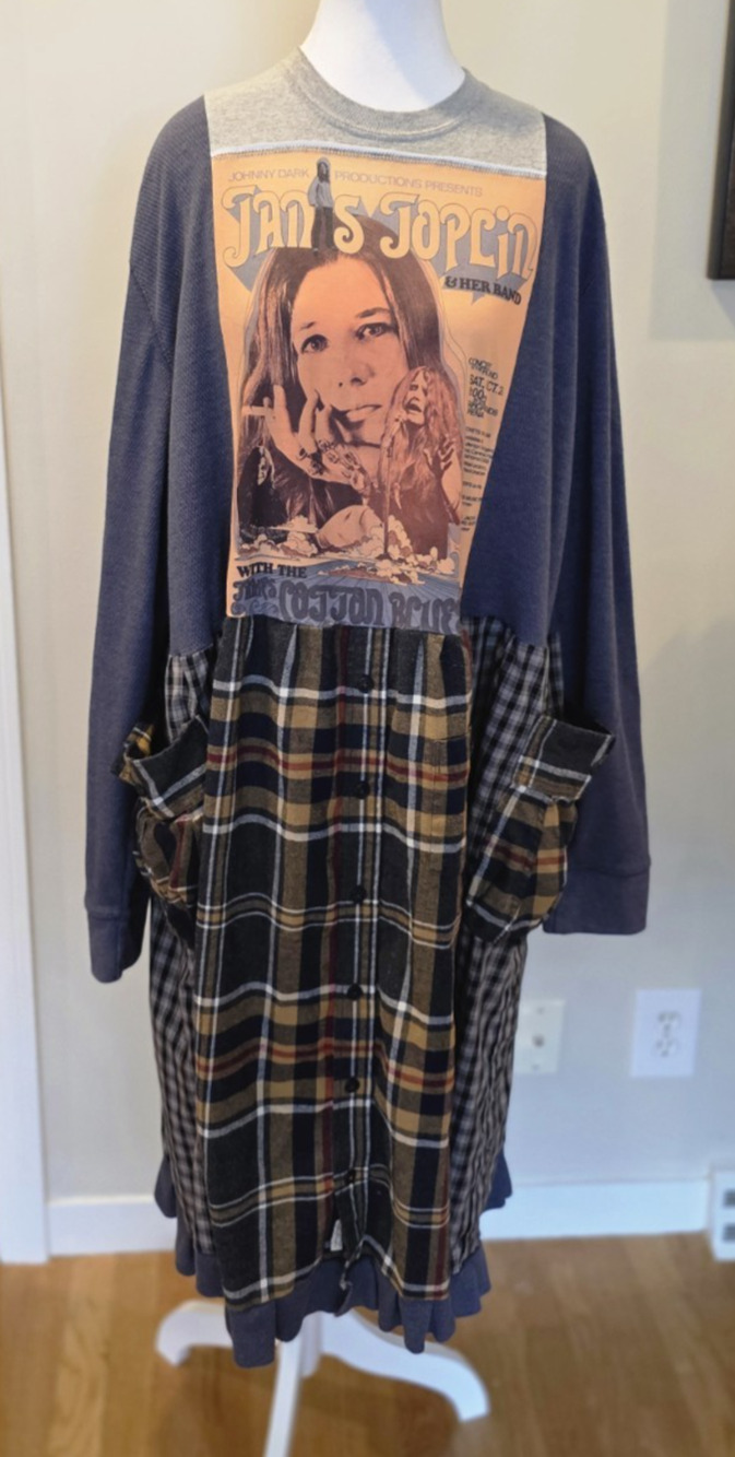 Janis Joplin Patchwork Dress OOAK Upcycled Lagenlook Boho Grunge Hippie Festival
